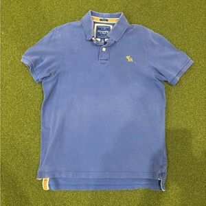 Abercrombie & Fitch Blue Polo Shirt with Yellow Accents